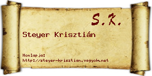 Steyer Krisztián névjegykártya